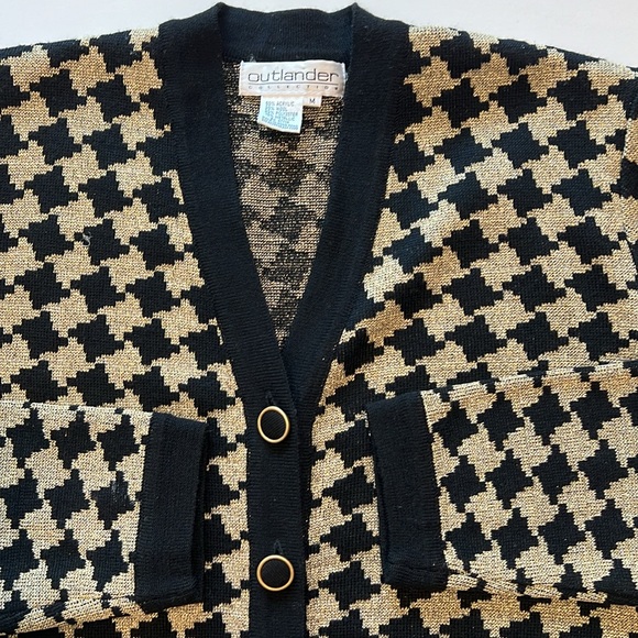 Outlander Collection - M, acrylic/wool metallic houndstooth sweater - Picture 2 of 10